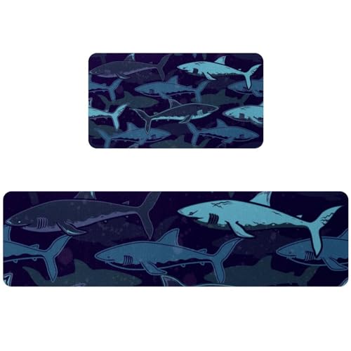 Alfombrillas de cocina de tiburones, máxima absorción antideslizante 2
