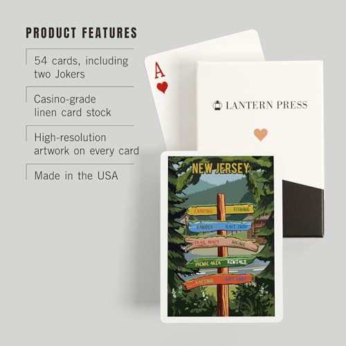 Baraja de poker Lantern Press New Jersey 52 cartas miniatura 3