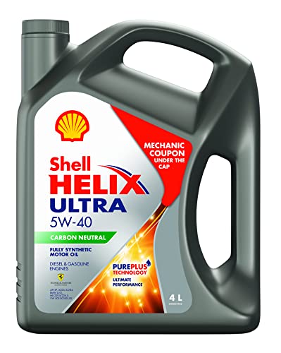 Shell Helix Ultra 5W-40 API SN Fully Synthetic Engine Oil for Petrol, Diesel, CNG/LPG Cars (4 L)