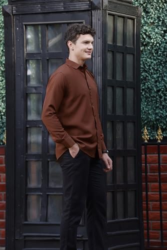 Image of Zilcon Linen Shirts for Men Casual Button Down Long Sleeve Shirt Solid Summer Beach Hawaiian Shirts