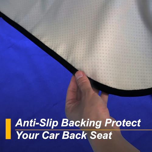 Image of Back Seat Cover for Car Trucks Van SUV Jeep,Waterproof Rear Bench Towel Seat Covers for Dogs and Kids,Automotive Backseat Protector (Blue)