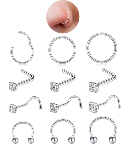 Nose Rings Studs Set