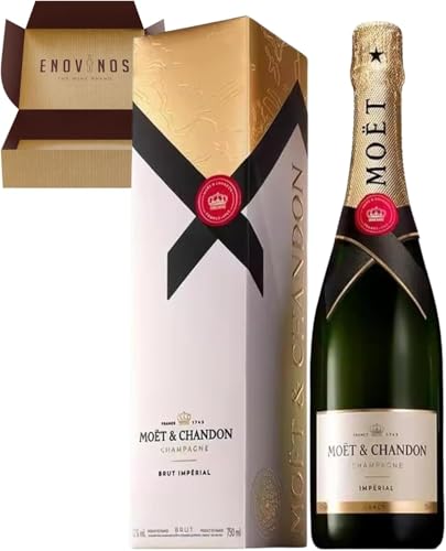 Moët & Chandon Champagne Imperial Brut 12% Con Estuche - Botella de Champan Moet Chandon x 75 cl Con Estuche Especial - ENVIO 24 H - Caja Reforzada - Mejor Selección ENOVINOS THE WINE BRAND