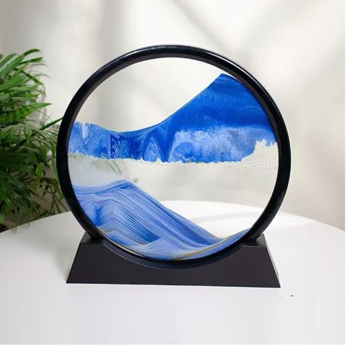 Calenxy Bewegendes Sandbild, 17cm Sandbilder zum Drehen 3D Sandscape, Sandmalerei, Sanduhr Deko Sandbild Geschenke für Büro Wohnzimmer Schreibtisch Erwachsene Kinder