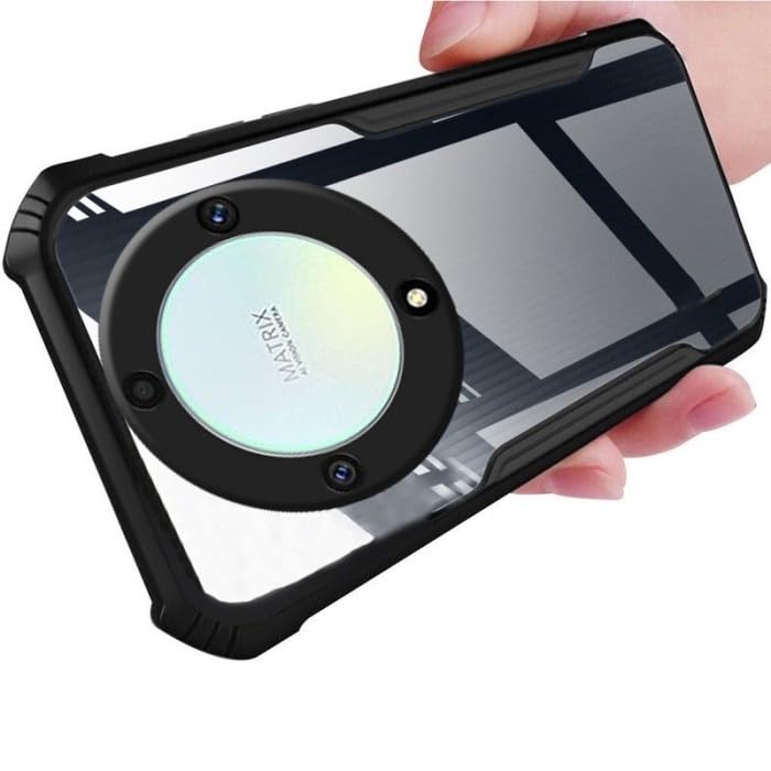Image of Heavy Duty Hard PC Back + Soft TPU Ultra Slim Crystal Clear Protective Back Cover for Honor X9b 5G / ALI-NX1 - Black