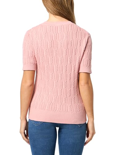 Image of Nautica Women's Short Sleeve Crew Neck Cable Solid Sweater