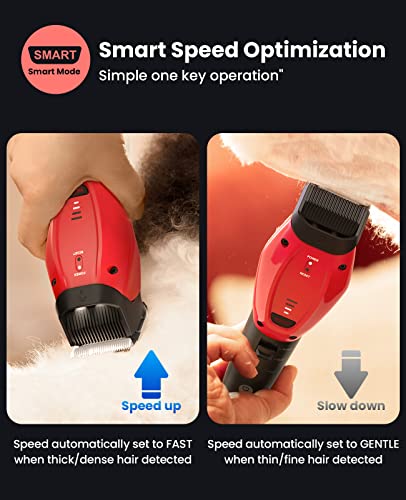 Dog Care Smart Dog Clippers For Grooming With 3 Speeds, Auxiliary Light, Cordless Professional Dog Grooming Clippers, Low Noise Rechargeable Heavy-Duty Pet Hair Shaver For Dog Cat 2023 Upgraded #TOP1