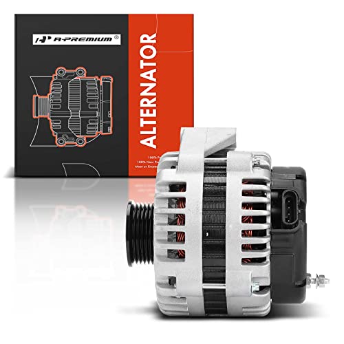 A-Premium High Output 253Amp Alternator Compatible With Chevy Silverado, Suburban, Tahoe & Gmc Sierra, Yukon & Cadillac Escalade & Buick, 12V Clockwise 6-Groove Pulley, Replace# 10464476, 10464405 #TOP7