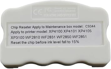 247.ink 9344 Maintenance Box Chip Resetter (non-oem) Compatible with Epson Expression Home XP-2100, XP-2150, XP-3100, XP-3150, XP-4100, XP-4150, WF-2810, WF-2820, WF-2830, WF-2840, WF-2845, WF-2850