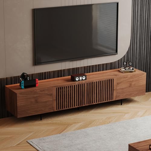 gaoyangjiaju 94.48" Mid-Century Modern TV Stand, Walnut Media Console with