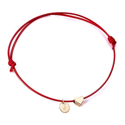 S Letter Coin Love Heart Bracelet for Women Men's Fashion Charm Braided Love Bracelet Heart Gold Plated Bangle Jewelry Gift Cover