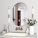 NEUWEABY Oval Bathroom Mirror Capsule Wall Vanity Mirror, 24'x36' Pill Mirrors Wall Mounted Mirror, Large Modern Mirror with Gold Metal Frame, Decor for Entryway, Bedroom
