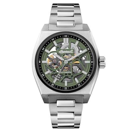 Ingersoll El Vert Reloj automático para Hombre de 43 mm con Esfera Verde y Correa de Acero Inoxidable Plateada Ingersoll El Vert Reloj automático para Hombre de 43 mm con Esfera Verde y Correa de Acero Inoxidable Plateada