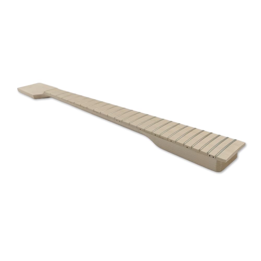 Niedokończona szyjka gitarowa klon duża główka wiosłowa 24 progi 76 cm do wymiany, śruba na pięcie płaska głowica gitarowa szyjka do majsterkowania (kolor drewna)