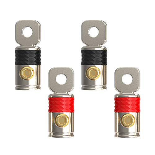 Rockrix RXBRT01 1/0 Awg Gauge 100% Copper Ring Set Screw Battery Connector Ring Terminals cover