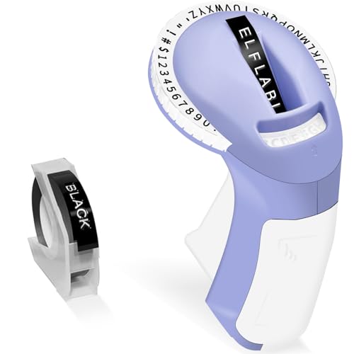 Elfatech 3D Omega S Embossing Label Maker, Portable, Purple