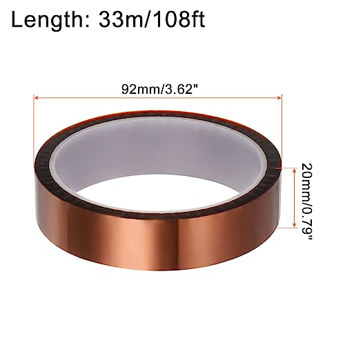 Image of HARFINGTON 4 Rolls Heat Tape High Temperature Heat Resistant Tape 20mmx33m(108ft) Sublimation Thermal Heat Transfer Tape for Sublimation Press No Residue, Yellow