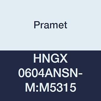 HNGX 0604ANSN-MM5315 Carbide Cast Iron Hardened Material K25,H20, Insert for Econ HN Milling Cutter, HNGX 06 Style, CVD, 120 Degree Hexagon, Black Pack of 10