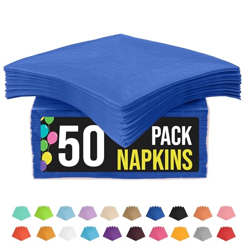 Party Solids Dark Blue Dinner Napkins - 2 Ply 50 Pack