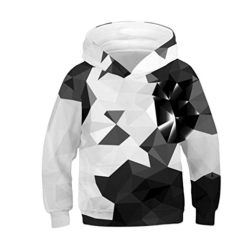 HOUADDY Unisex Kids Hoodie Realistic 3D Diamond Digital Print Sweatshirt Baseball Jersey for Boys Girls,B,XL