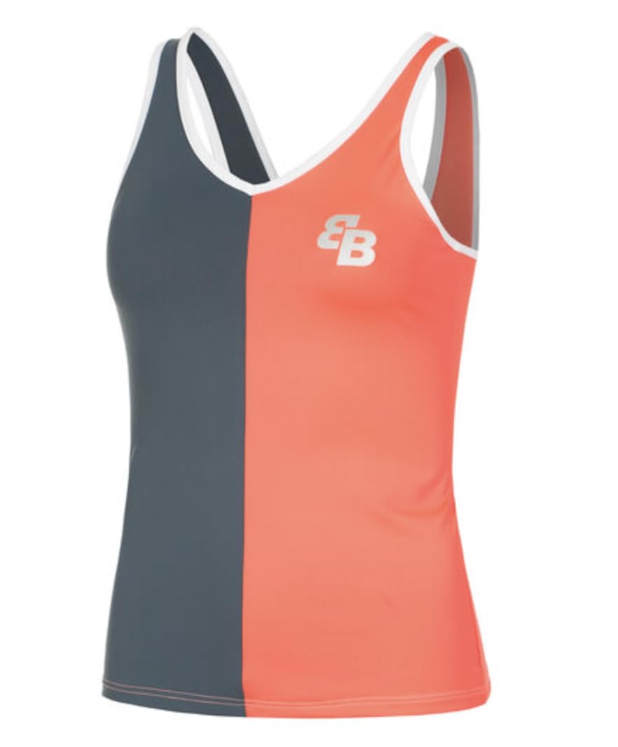 BB T-shirt Carlin pour tennis et padel by Belén Berbel, Corail, gris, M