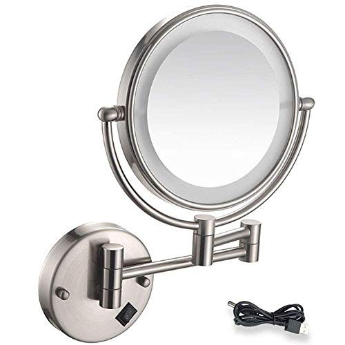 Miroir de maquillage éclairé LED grossissant miroir mural extensible - 2