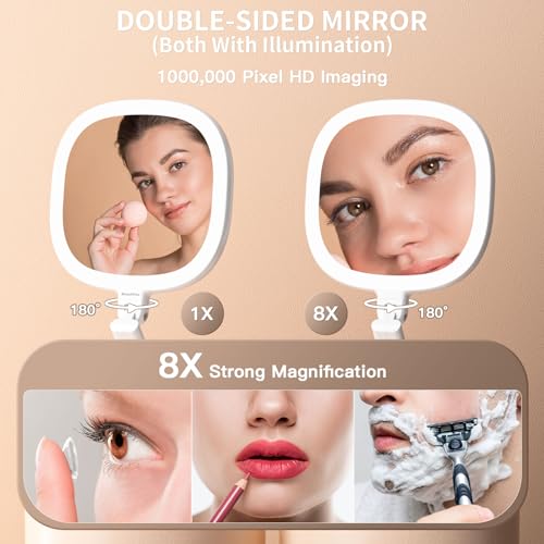 Beautifive 1716 Makeup Mirror With Lights And Magnification, 1X/8X Travel Lighted Makeup Mirror thumb #2