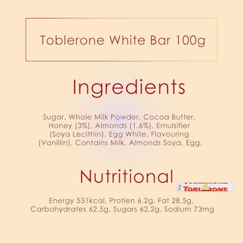 Image of COCOCART Toblerone Chocolate Bar, Enjoy Toblerone, The Iconic Triangular Chocolate from Switzerland (Pack of 4, White), 100 gram