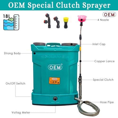 Image of OEM Special Clutch Battery Operated Knapsack Sprayer 12V14A 18L|One Switch Pressure Release|Big Battery|High Backup and Pressure|Heavy Lance|Technology Agriculture & Garden Sprayer,Blue