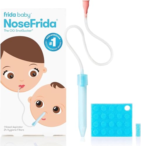 LinJie Baby Nasal Aspirator Nose Cleaner With 24 Hygiene Filters For Babies & Toddlers Suction Nose Sucker Nasal Suction Mucus Remover شفاط أنف الطفل Easy To Clean Design