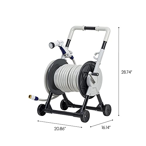Iris Usa All-In-One Portable Garden Hose Reel Cart, With Reel And Spray Nozzle #TOP6