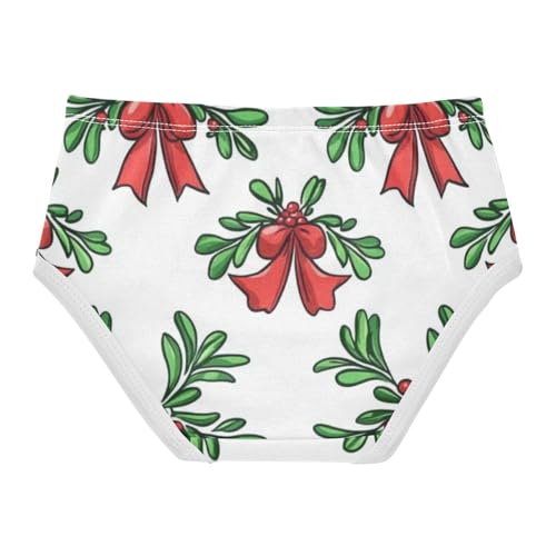 Red Bows Pattern Girls' Underwear for Daily Wear Organic Underwear for Young Girls in Sizes 2T,3T, 4T, 5T, 6Y and 8Y2