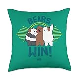 We Bare Bears Bears Win Throw Pillow, 18x18, Multicolor