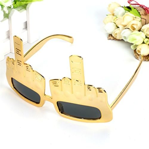 Tricky Middle Finger Sunglasses, Creative Middle Finger Flip Off Hand Shape Finger Silly Funny Party Novelty Sunglasses Novelty Party Eye Glasses Glam Gold Middle Finger Glasses Funny Glasses2