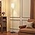 Ziisee Tall Floor Lamp with Linen Shade - 3 Color Temperature, Black, LED Bulbs, Pull Chain Switch, Easy Assembly