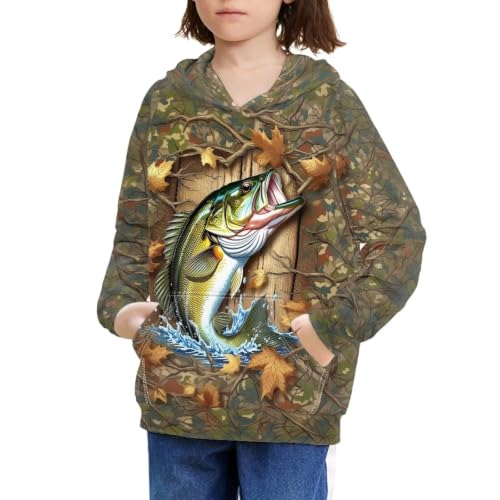 Image of WELLFLYHOM Boys Hooded Sweatshirts Hoodie Pullover Cool Graphic Crewneck Blouses Size 6-16