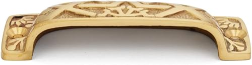 Miniatura 8 de Renovators Supply Manufacturing Tiradores de gabinete de 3 34 pulgadas, tiradores de latón antiguo estilo azteca para cajones con accesorios de