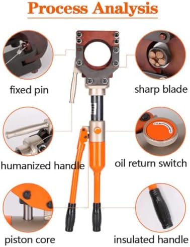Hydraulic Cable Cutter Tool with Safety Valve for Armored Cables, Heavy-Duty Wire Cutter, Professional Electrical Cutting Tool, Effortless Cable Cutting, Durable & Efficient