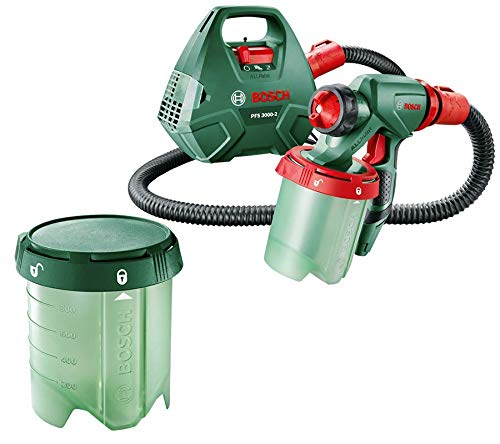 Bosch PFS 3000-2 Sitema Elettrico di Verniciatura a Spruzzo, in Scatola di Cartone, Serbatoio colore da 1000 ml, 650 W & Pistola a Spruzzo per PFS 3000-2 e PFS 5000 E, 1000 ml, Confezione in Cartone