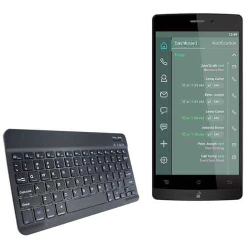 BoxWave Keyboard Compatible with Archos GranitePhone - SlimKeys Bluetooth Keyboard, Portable Thin with Chiclet-Style Keys - Jet Black