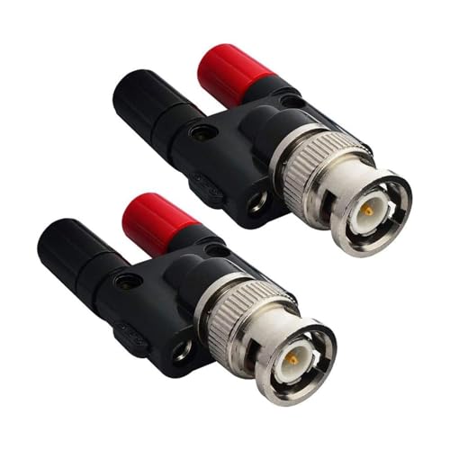 Image of BNC Kits 4 Type BNC Male Female to 2X 4mm Dual Banana Female Male Socket Binding Post RF Coax Coaxial Splitter Connector BNC Banana Adapter (Black 2 Set)