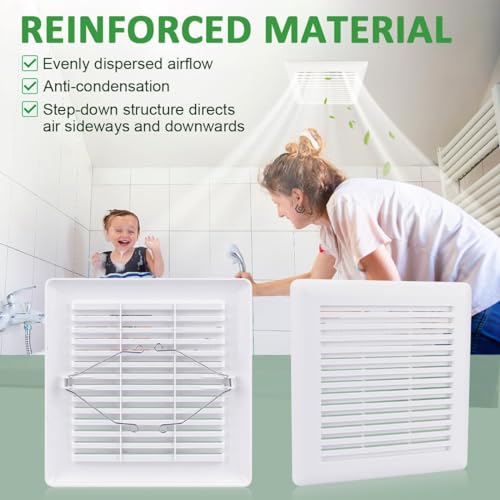 WKZO-S97017068-C350GN-Bathroom-Ceiling-Fan-Grille-with-Springs-for-Wall-Mount-Exhaust-Fan-or-Bathroom-Vent-Fan-Replace-690-693-VC305C3N-695-and-696N-Ventilation-Fan-Plastic-Grille-Cover2-Packs