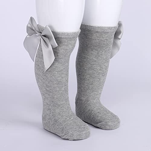 Infants Baby Girls Soft Princess Bowknot Knitted Dress Socks Over Knee High Stockings4