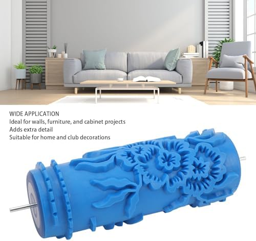 Texture Roller Patterned Paint Roller for Wall Decoration 5 Inch Classic Floral Embossing Texture Rubber Roller Decorative Art Texture Roller Tool 075Y