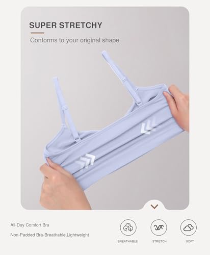 Image of Lover-Beauty Bralettes for Women Wireless Stretch Unlined Everyday Bra | Seamless, Comfortable, No Underwire, No Padding, Light Support, Adjustable Straps, Soft Fabric, Daily Wear, Sleep Bra