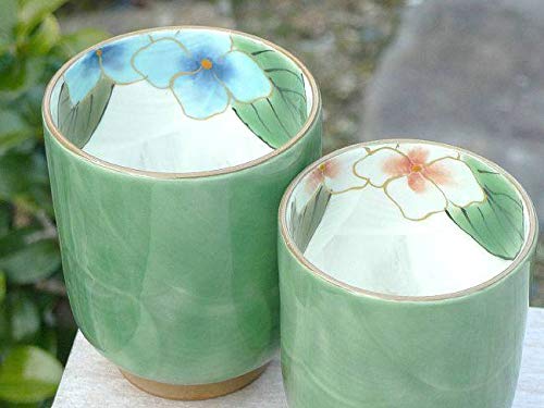 Amazon | 織部紫陽花夫婦湯呑と夫婦茶碗セット 陶あん | 清水焼