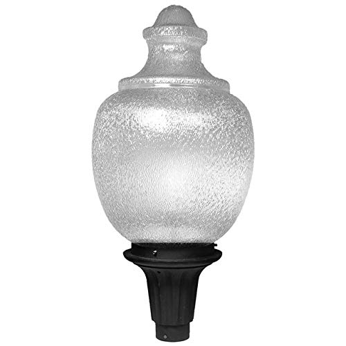 KastLite Lamp Post Acorn Combo Lighting Fixture | Clear Polycarbonate Acorn Item #88063-CL-8F | Includes Aluminum Mogul Post Top Fitter and 45w LED Bulb | Fits 3