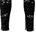 QOAAIE Men's Fashion Paint Ripped Jeans Trendy Slim Fit Jeans with Drawstring Hip Pop Zipper Denim Tapered Leg Trousers (Black,3X-Large)