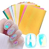 NICENEEDED 22 Blatt Aurora Nagelfolie Laser Nagelaufkleber Glaspapier Nagelkunst Aufkleber Schillernde Zellophan Nagelaufkleber Holografische Folie 3D Nageldekoration