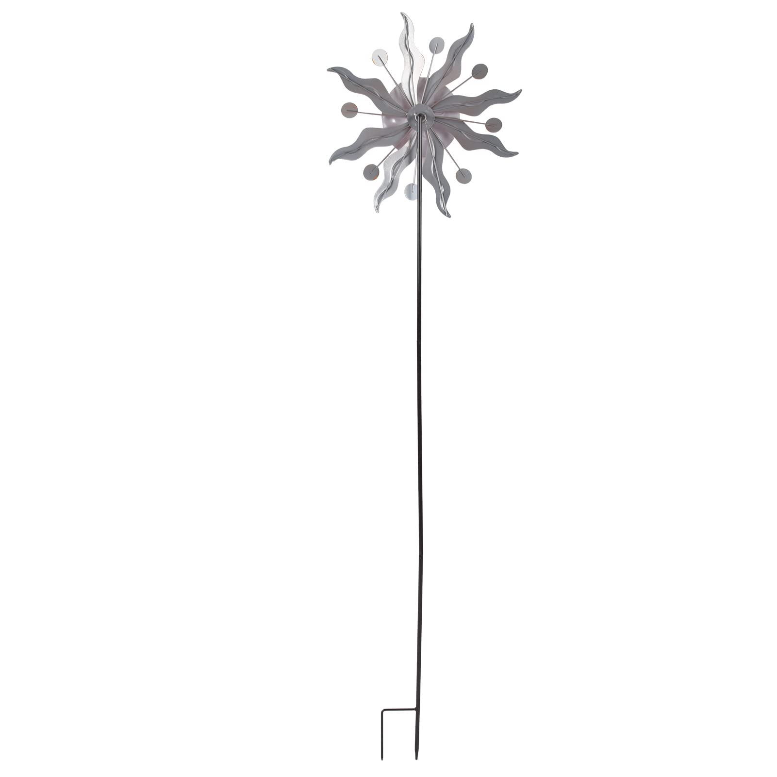 Molino de Viento Solar, Spinner de Viento de Flores Decorativo para Clima de Hierro con estaca de Tierra